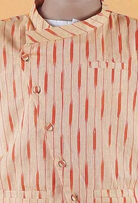 Orange Ikat Cotton Nehru Jacket image 5