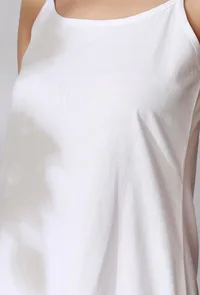 White Plain Slip Kurta image 6