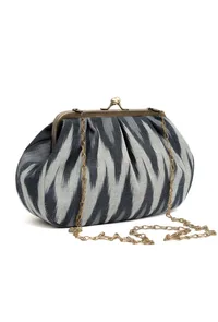 Sky Blue Ikat Clutch Bag image 3