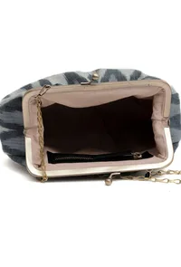 Sky Blue Ikat Clutch Bag image 5