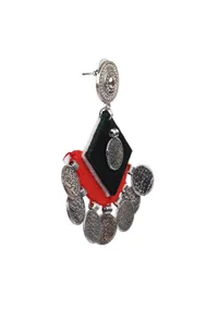 D Shaped And Square Handcrafted Fabric Style Earrings image 3