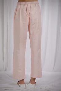 Orange Striped Cotton Straight Pants image 2