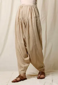 Beige Cotton Slub Salwar image 2