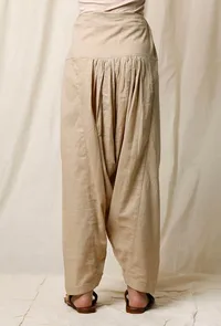 Beige Cotton Slub Salwar image 3