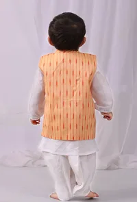 Lemon tart Yellow Ikat Nehru Jacket image 4