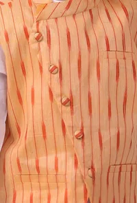 Lemon tart Yellow Ikat Nehru Jacket image 5