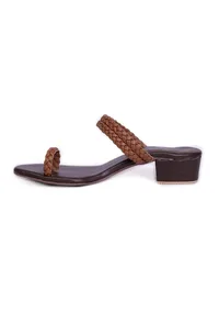 Coffee Brown Knotted Cruelty Free Leather Sandals image 4