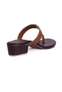 Coffee Brown Knotted Cruelty Free Leather Sandals image 6