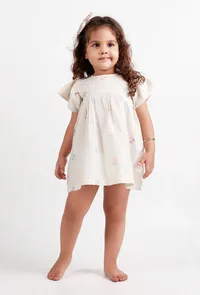 White Dobby Dress image 1