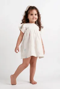 White Dobby Dress image 2
