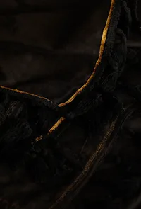 Black Cotton Kota Dupatta With Tassels image 3