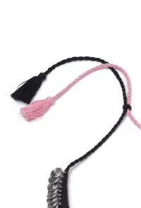 Mahira Duo Black and Pink Tribal Coin Necklace image 4