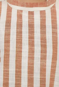 Set of 2: Mustard Stripes Cotton Kurti with Pants image 5