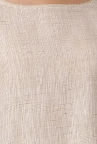 Set of 2: Beige Round Neck Cotton Khadi Kurta With Palazzo image 6