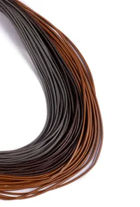 Umber Brown Cruelty Free Leather Layered Necklace image 3