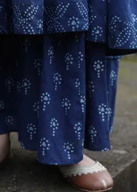 Set Of 2:Luni Indigo Printed Tiered Kurta & Palazzo Pants image 5
