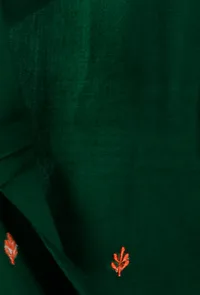 Green 120-Count Pure Wool Thread Embroiderd Shawl image 3