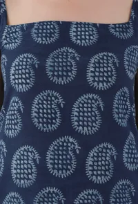 Adira Indigo Paisley Printed Straight Kurta image 5