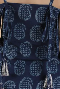 Adira Indigo Paisley Printed Straight Kurta image 6