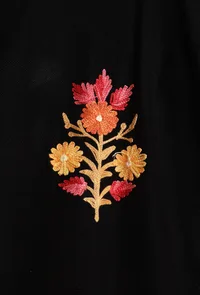 Noir Aari Embroidered Kashmiri Phiran-Free Size image 6