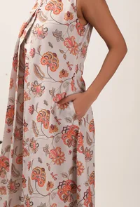 Set Of 2: Cara Floral Chintz Box Plated Tunic With Narrow Fit Pants image 6