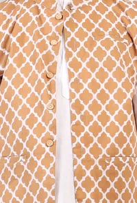 Beige Mustard Nehru Cotton Jacket image 5