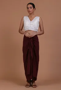 White Color Organza Plain Blouse image 3