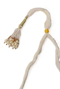 South Indian Laxmi Devi Pearl Necklace Ensemble image 6