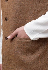 Brown Woolen Nehru Jacket image 6