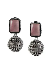 Pink Aura Dome Drops Earrings image 2