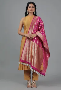 Magenta Pink Chanderi Brocade Dupatta image 2
