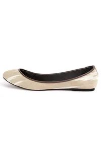 White and Beige Ikat Cruelty Free Leather Flat Ballerinas image 5