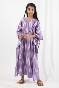 Violet Ikat Kaftan Cotton Dress image 1