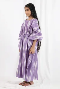 Violet Ikat Kaftan Cotton Dress image 2