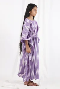 Violet Ikat Kaftan Cotton Dress image 3