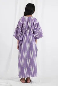 Violet Ikat Kaftan Cotton Dress image 4
