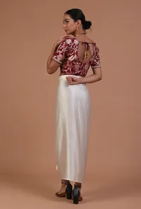 Maroon Color Raw Silk Embroidered Blouse image 5