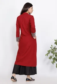 Marron A-line Slub Cape image 4