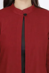 Marron A-line Slub Cape image 5