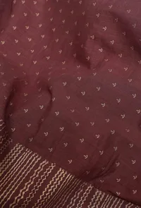 Plum Hand-Block Printed Saree image 4