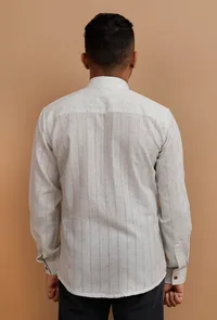 Grey Cotton Slim Fit Shirt image 3