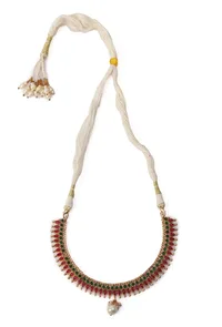 Antique Finish Kemp Jewellery Set Featuring Big Chandbali Earrings image 3