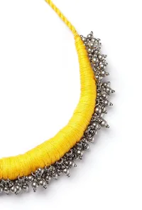 Moska Yellow Tribal Ghungroo Necklace image 3