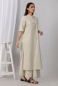 Sea Green Cotton Khadi Kurta image 2
