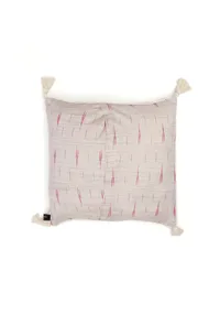 Set of 2: Ivory Beige Ikat Cotton Cushion Covers image 3