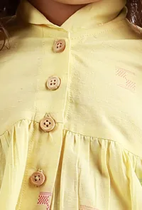 Yellow Full Sleeves Dobby Dress image 4