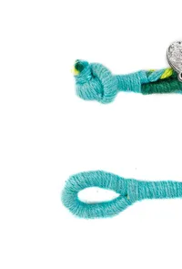 Set of 2: Multicolour Threaded German Silver Anklet image 4