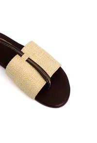 Umber Brown Cruelty Free Leather Flats image 5