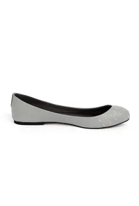 Steel Grey Cruelty Free Leather Flat Ballerinas image 4