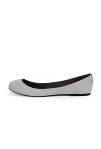 Steel Grey Cruelty Free Leather Flat Ballerinas image 5